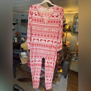 Red and White Christmas Onesie Pajamas